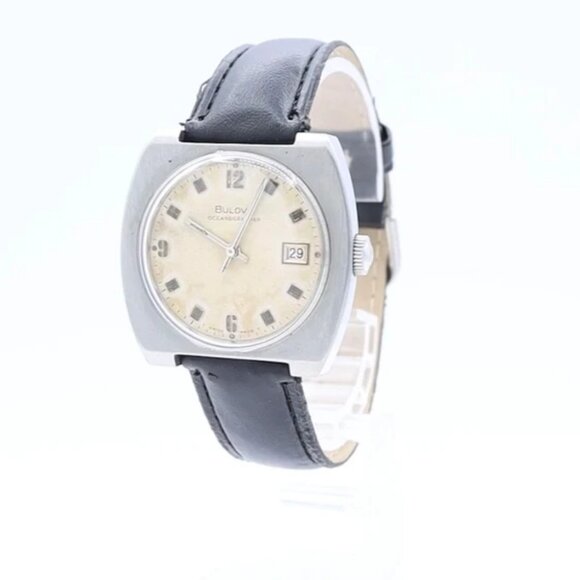 Vintage 35mm 1969 Bulova Oceanographer Men\'s Mechanical Wristwatch Swiss Steel